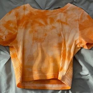 XS tie-dye orange crop top |